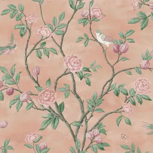 Laura Ashley Eglantine Rustic Blush Trail Smooth Wallpaper Sample