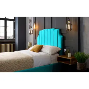 Nelson Plush Velvet Teal Bed Frame