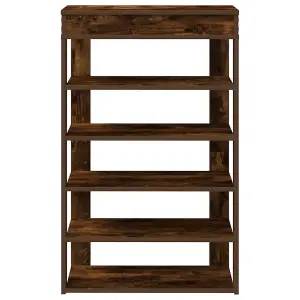 Berkfield Shoe Rack Smoked Oak 60x30x98 cm Engineered Wood