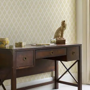 Laura Ashley Florin Gold effect Geometric Smooth Wallpaper Sample