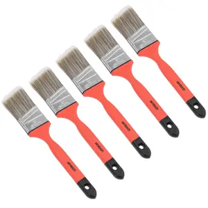 50mm Wide Angled Paint Brush No Bristle Loss Painting + Decorating Soft Grip 5pk