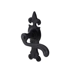 Colours Lunca Matt Black Steel Scroll Latch Door handle (L)119mm