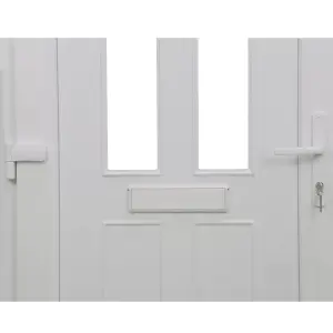 Fortia Chesil Frosted Glazed White RH External Front Door set, (H)2085mm (W)840mm