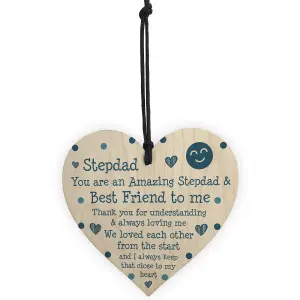 Stepdad Gift Poem Wood Heart Fathers Day Birthday Gift For Stepdad Thank You