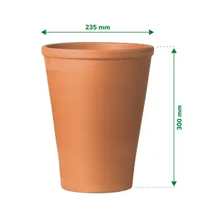 Verve Laleh Terracotta Plant pot (Dia) 23.5cm, (H)30cm, 8L