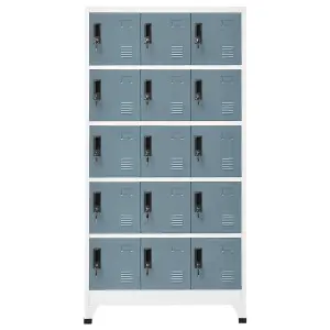 Berkfield Locker Cabinet Light Grey and Dark Grey 90x40x180 cm Steel