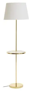 Interiors by Premier Shiny Brass Tapered Table Lamp, Easy-to-Use Switch Besides Lamp, Space-Saver Lounge Room Lamp