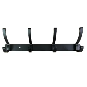 Brimix Black Matt 4 Hook Coat & Hat Hanging Rail