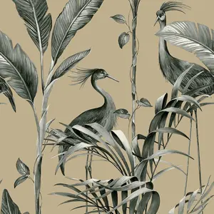 Azzurra Leaf Wallpaper Gold Belgravia 9505