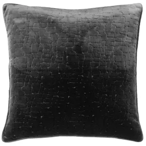 Paoletti Bloomsbury Cut Velvet Piped Feather Filled Cushion