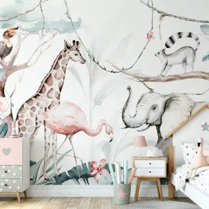 Jungle Animal Friends Mural - 384x260cm - 5523-8