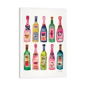 Champagne by Cat Coquillette - Painting on Canvas White Floater Framed / 152.4cm H x 101.6cm W x 3.81cm D