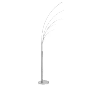 Palm LED 5 Light Arch Chrome Floor Lamp