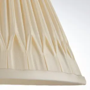 Tapered Cylinder Lamp Shade - Ivory Silk - 60W E27 or B22 - Living Room - e10065