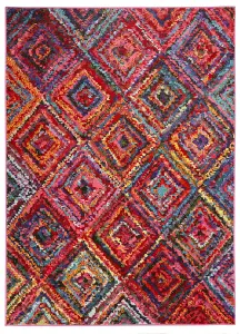 Modern Rug, Chequered Rug for Bedroom, Living Room, & Dining Room, 7mm Thick Multicolor Geometric Rug-120cm X 170cm