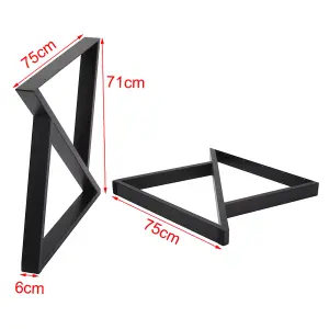 Set of 2 Black Industrial Metal Furniture Legs Table Legs for DIY Coffee Dining Table