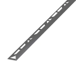 Diall Dark grey 10mm Straight Aluminium Tile trim