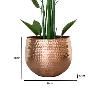 Melody Maison Large Copper Hammered Metal Planter