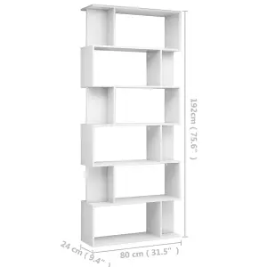 Berkfield Book Cabinet/Room Divider High Gloss White 80x24x192 cm Engineered Wood