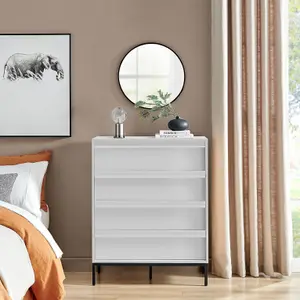 Furniturebox UK Svit Off-White Chest of 4 Drawers