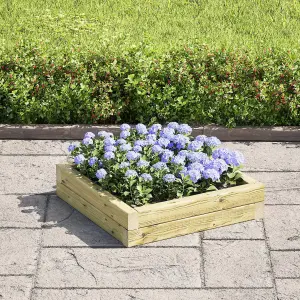 OutdoorGardens Stackable Wooden Square Planter - 600mm