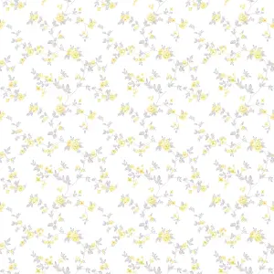 Galerie Small Prints Yellow Delicate Floral Wallpaper Roll