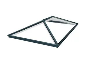 Brett Martin Roof Lantern 3000mm x 2000mm, 4-pane, Self-Clean Clear Glass, Grey External, White Internal Aluminium Frame