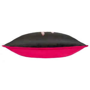 furn. Inked You Rock Piped Velvet Feather Rich Cushion