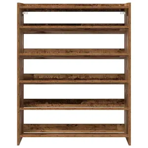 Berkfield Shoe Rack Old Wood 80x25x100 cm Engineered Wood