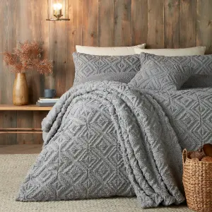 Romo Grey Fleece & Sherpa Duvet Cover Set