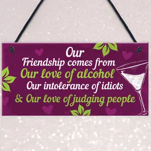 Red Ocean Funny Friendship Gifts For Women Birthday Hanging Plaque Sign Christmas Gift Keepsake