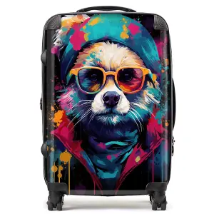 Multi Coloured Splashart Dog Suitcase - Medium