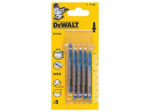 DEWALT HSS Metal Cutting Jigsaw Blades Pack of 5 T118G