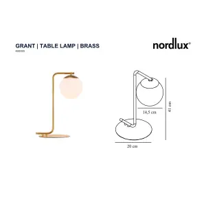 Nordlux Grant Indoor Bedroom Living Dining Office Table Lamp in Brass (Height) 41cm