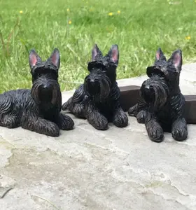 Set of  3 Scottie Dog shaped plant pot stands, great novelty  patio decoraion and Scottish Terrier lover gift