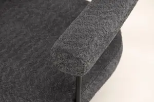 Lustig Arm Chair,Dark Grey Boucle