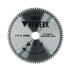 216mm x 30mm TCT Tungsten Carbide Tipped Circular Saw Blades 80 Teeth