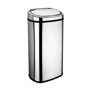 Dihl 68L Sensor Bin Chrome with Chrome Lid Kitchen Waste Dustbin Chrome Automatic