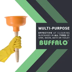 Buffalo Premium Kitchen and Bathroom Green Cup Plunger GIANT