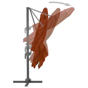 Berkfield Cantilever Umbrella with Aluminium Pole Terracotta 300x300 cm