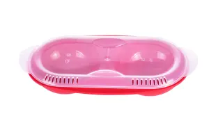 Good2Heat Plus Microwave Cookware Red Plastic Vented 2 Egg Poacher with Transparent Lid