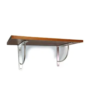 Solid Pine Rustical Shelf Dark Oak with LUK02 Bracket 25x120cm