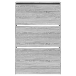 Berkfield Shoe Cabinet Grey Sonoma 80x21x125.5 cm Engineered Wood