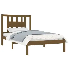 Berkfield Bed Frame Honey Brown Solid Wood Pine 100x200 cm