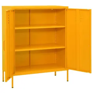 Berkfield Storage Cabinet Mustard Yellow 80x35x101.5 cm Steel