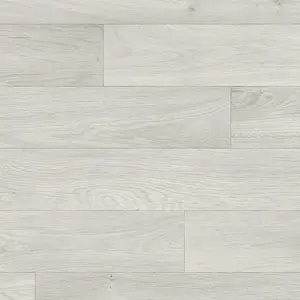 Grey Modern Wood Effect Anti-Slip Vinyl Flooring for Home, Shops, Offices, 2.6mm Thick Vinyl Sheet-7m(23') X 4m(13'1")-28m²