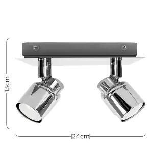 ValueLights Benton Modern 4 Way Silver Straight Bar Ceiling Light Spotlight