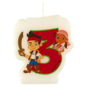 Jake And The Never Land Pirates Yo Ho 3rd Birthday Candle Red/Off White (One Size)