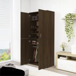 Shoe Cabinet Brown Oak 80x39x178 cm Engineered Wood