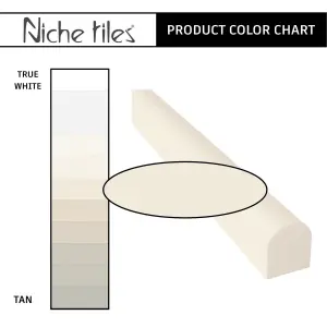 (PACK OF 5) Niche Tiles Trendy Soft Cream 1.5cm. x 30cm. Cast Stone Pencil Bullnose Border Wall Tile Trim